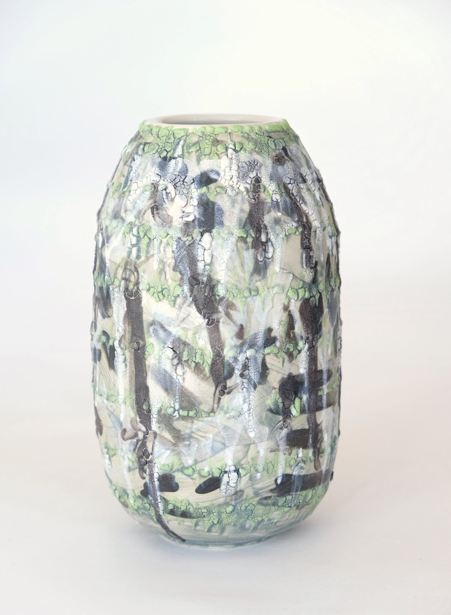 green white vase